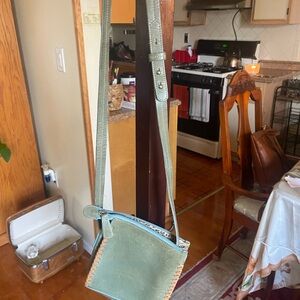 Stylish Green Leather Crossbody Bag